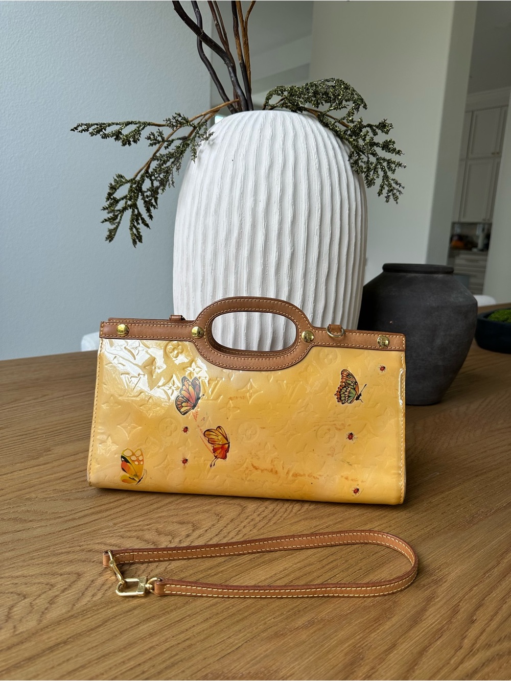 Louis Vuitton Yellow Vernis Butterfly Mini Tote